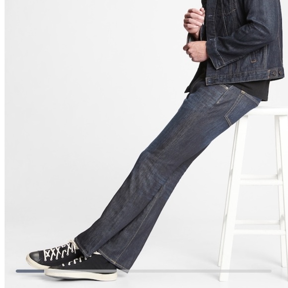 Men’s Gap blue jeans bootcut size 28 inseam 30 New - Picture 2 of 7